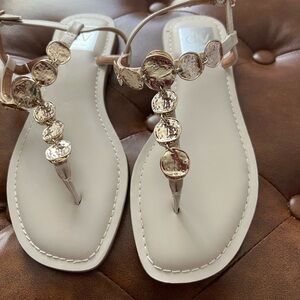 NWOT Strappy Gold Sandals